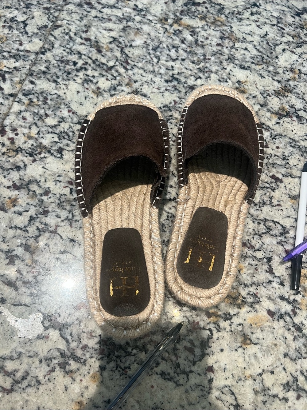 Haute Hippie brown suede Rope Slide Sandals sz 7
